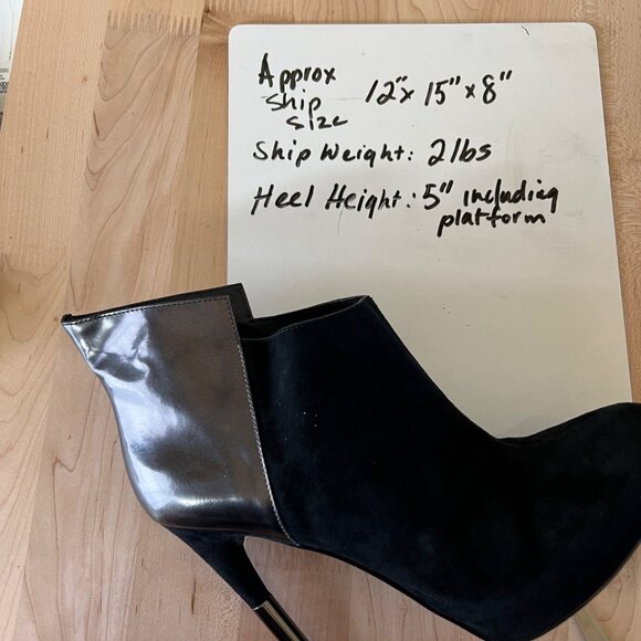 Sigerson Morrison Baladi Black Metallic Stiletto Ankle Boots Size 9 - Picture 11 of 11